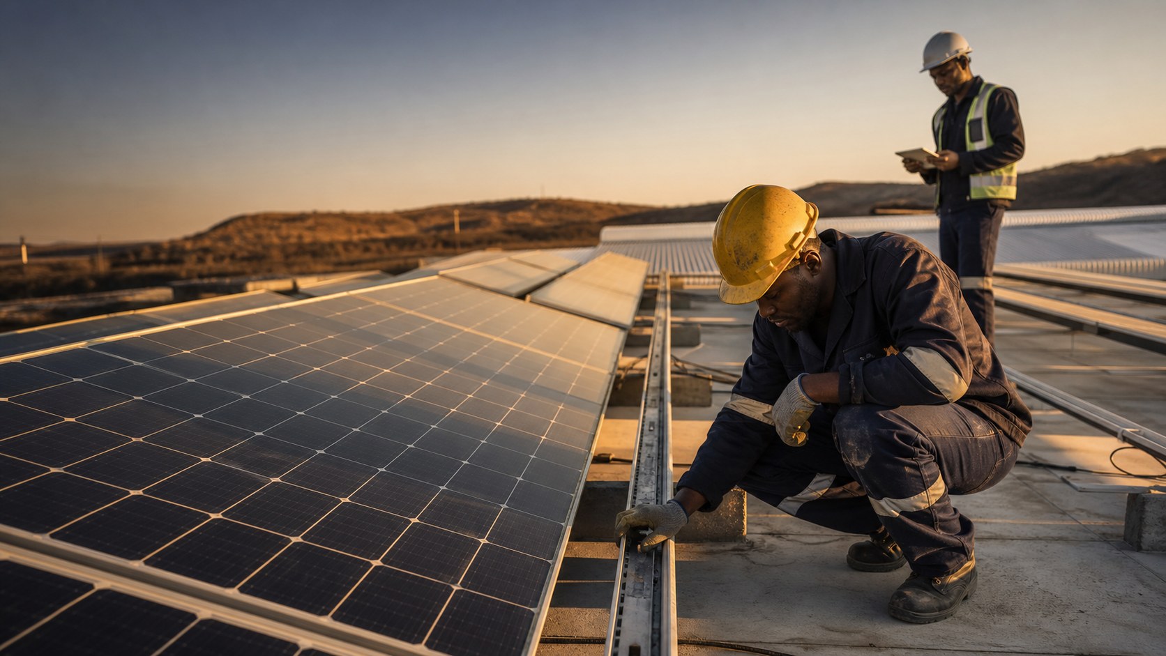 Commercial rooftop solar installation in Southern Africa