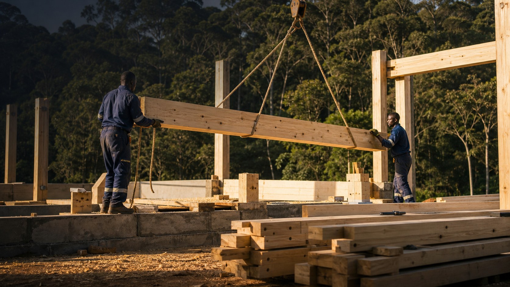 Climate Smart Forest Economy Program – Axum Engineered timber construction at a forest edge